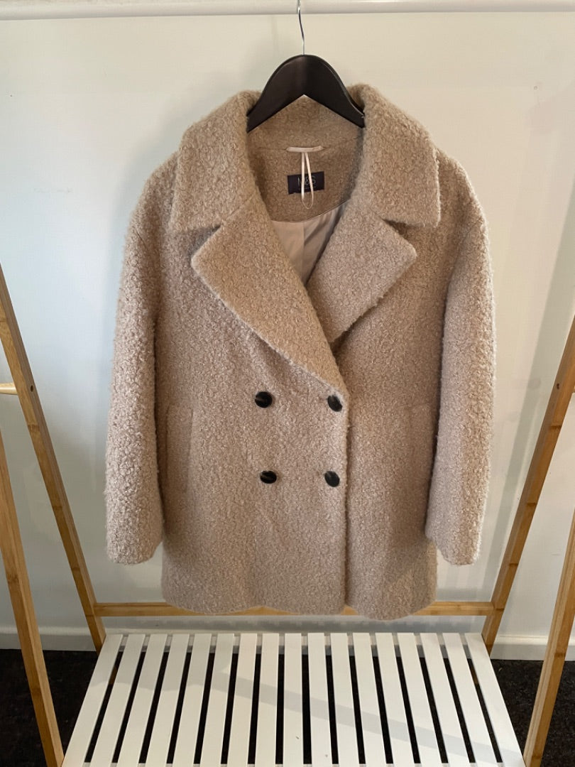 M&S Natural Teddy Coat, Size 14