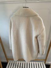 Load image into Gallery viewer, H&amp;M Cream Lamby car coat, Size Small
