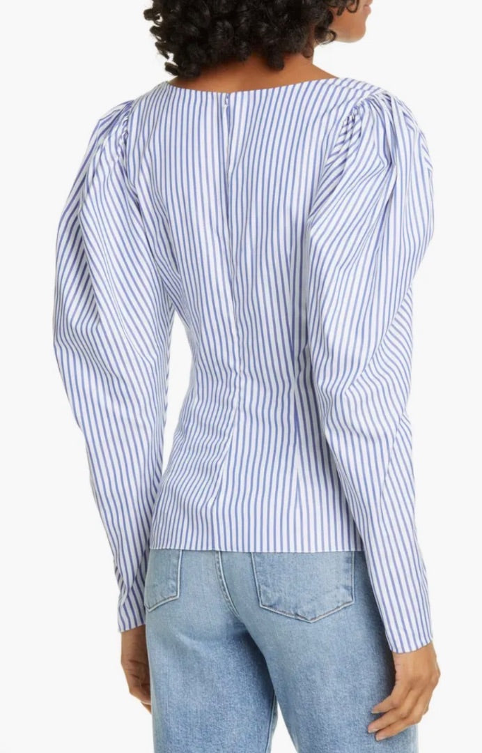 Caroline constas navy striped top, Size L
