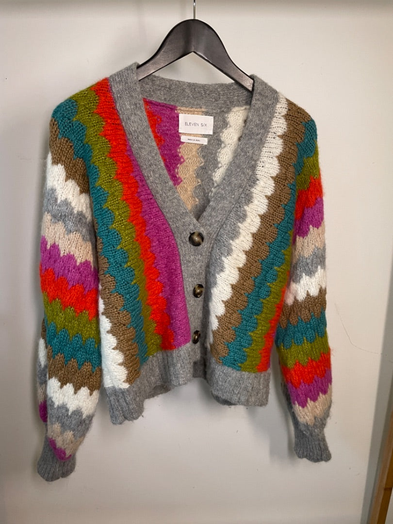 eleven six Multicoloured Charlie multicoloured knit cardigan, Size XS/S