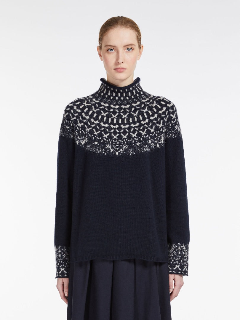 Maxmara Navy Fair isle sweater, Size Medium
