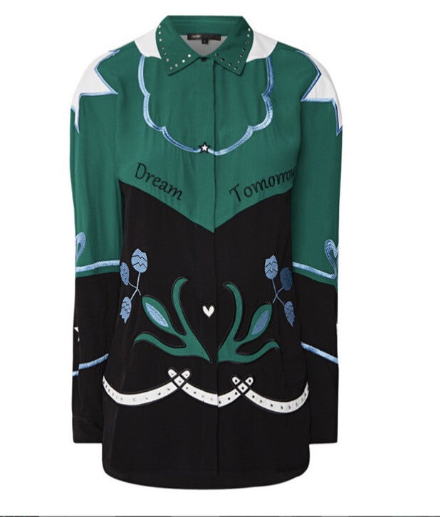 Maje Green LOVE shirt, Size 3