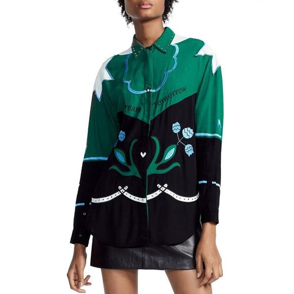 Maje Green LOVE shirt, Size 3