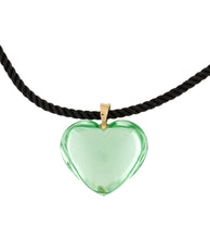 Load image into Gallery viewer, Baccarat Green Crystal heart necklace, Size One size
