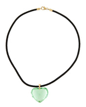 Load image into Gallery viewer, Baccarat Green Crystal heart necklace, Size One size
