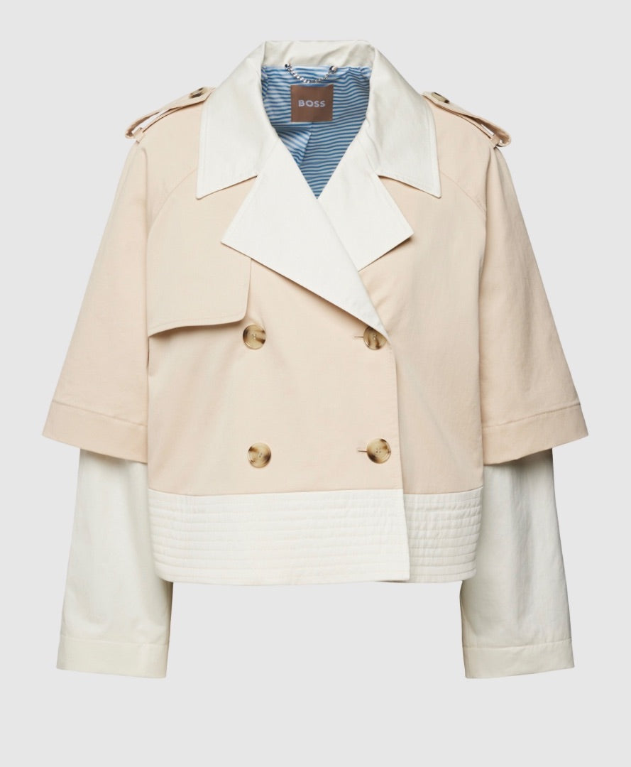 boss Tan Cropped trench, Size