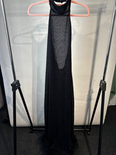 Load image into Gallery viewer, Oseree Black Lumiere plumage turtleneck dress, Size Medium
