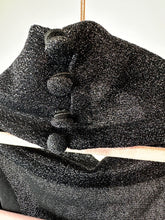Load image into Gallery viewer, Oseree Black Lumiere plumage turtleneck dress, Size Medium
