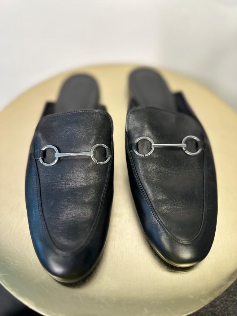 massimo dutti black Leather mules, Size 41