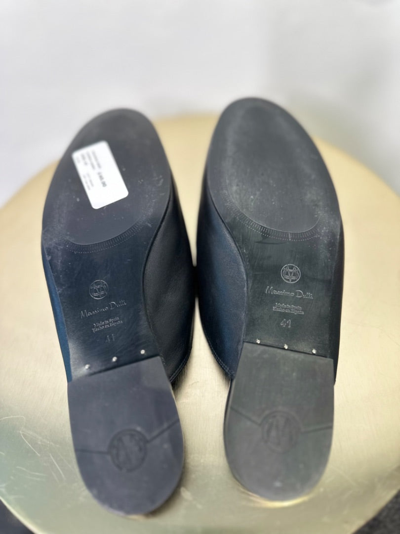 massimo dutti black Leather mules, Size 41