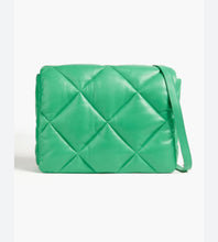 Load image into Gallery viewer, Stand Studio Green Brynnie Quilted shoulder bag, Size Medium
