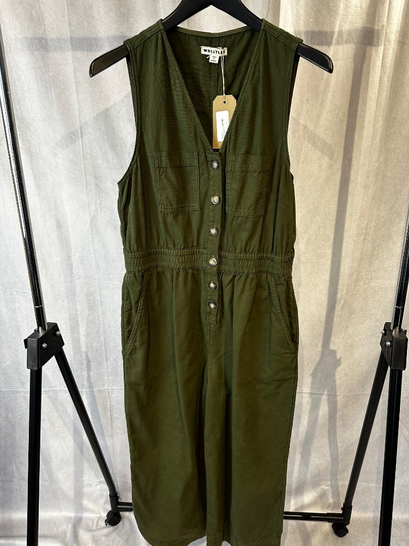 whistles khaki utility jumpsuit, Size 12