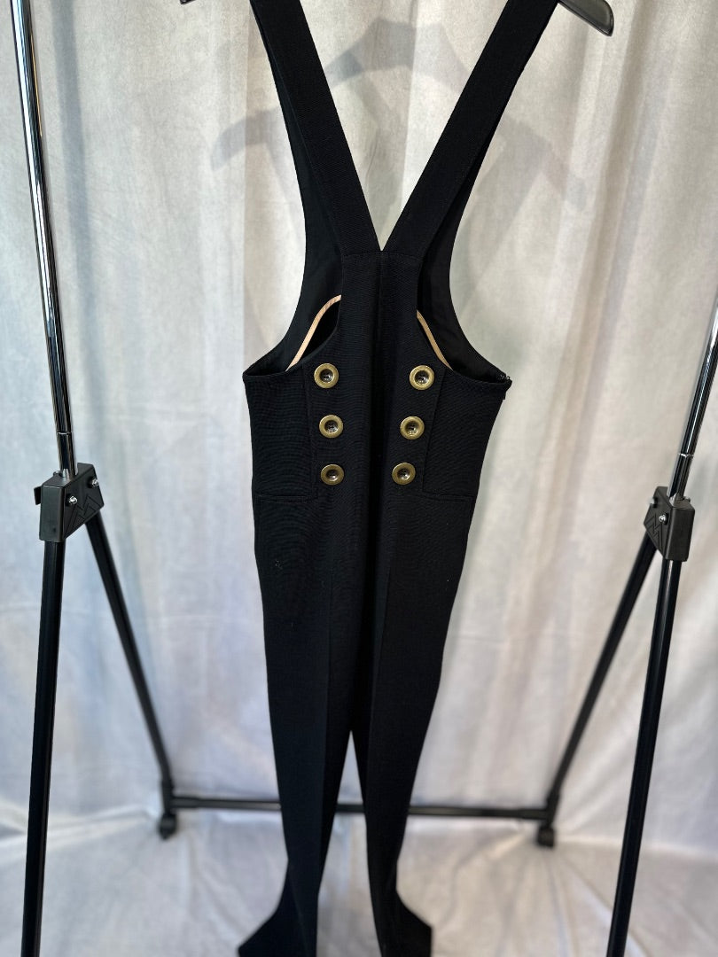 Chloe black virgin wool dungarees, Size 38