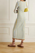 Dodo Bar Or Keshia Striped Pointelle  Knit Dress - 44