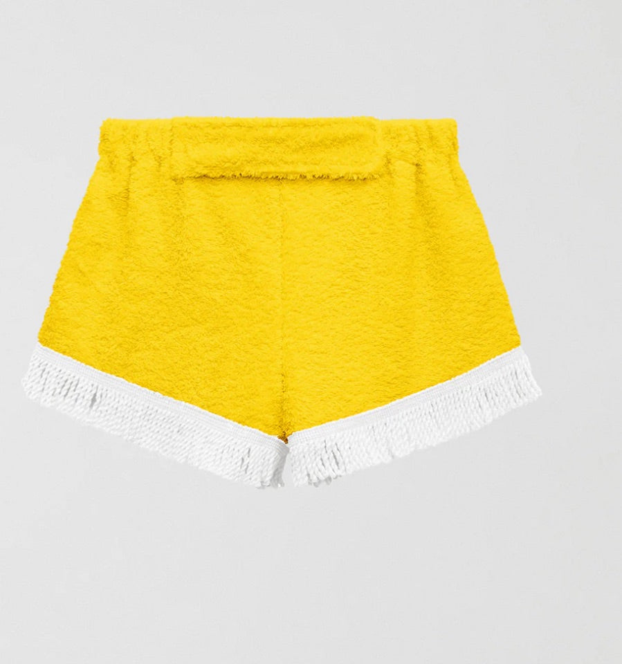 La Veste Yellow Towelling shorts, Size L