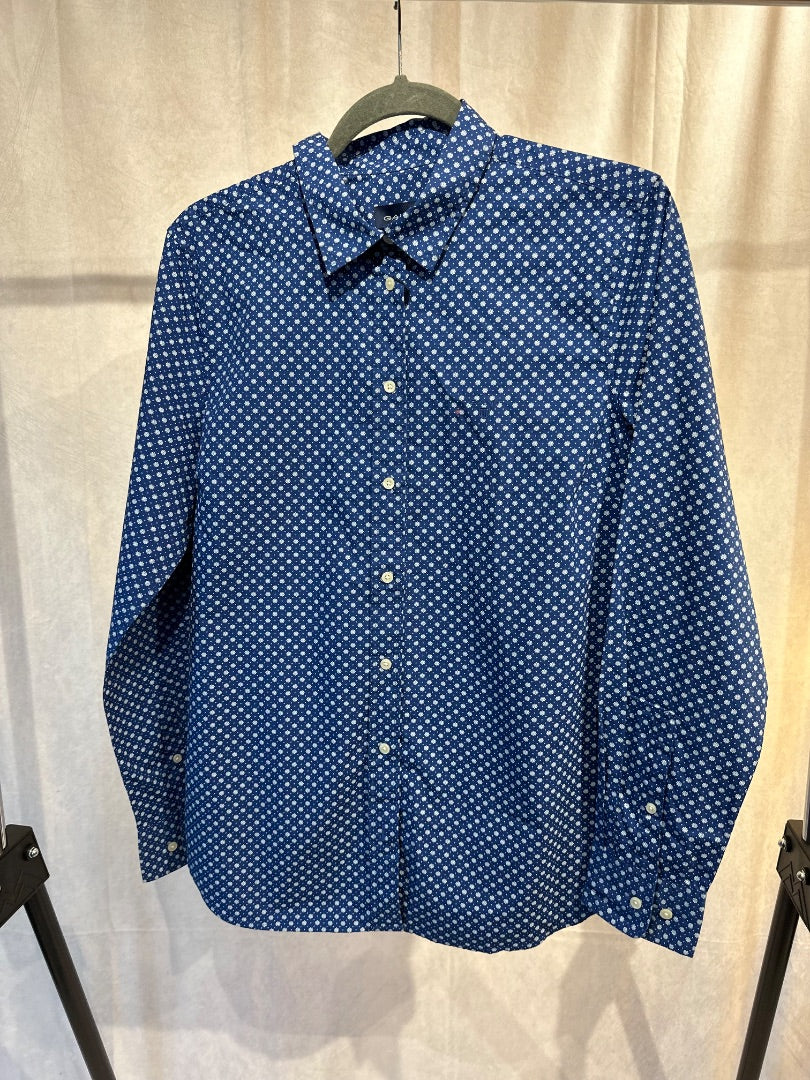gant college blue stretch broadcloth shirt, Size 16