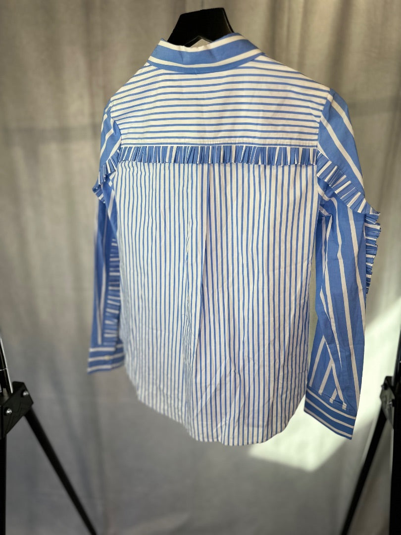 Derek Lam blue striped shirt, Size small