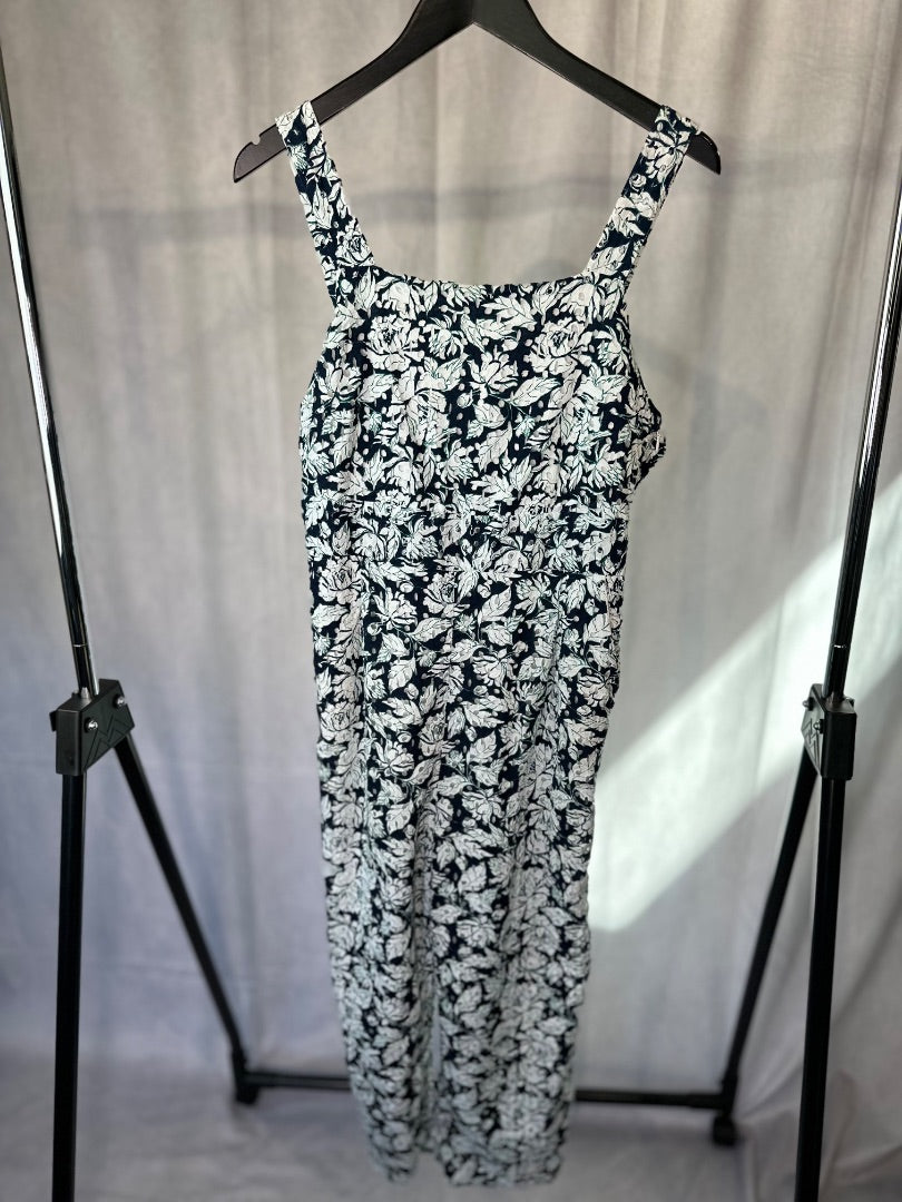 suncoo navy & white floral jumpsuit, Size 12