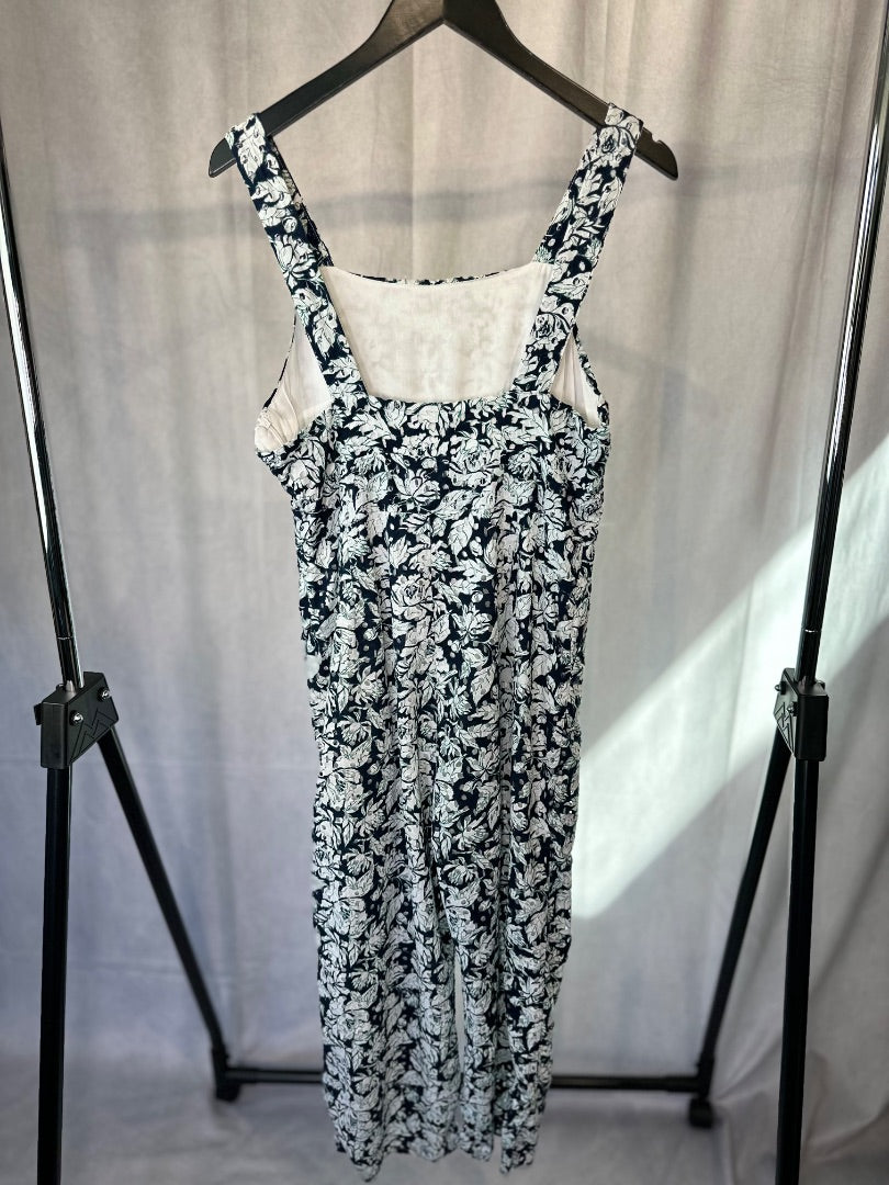 suncoo navy & white floral jumpsuit, Size 12