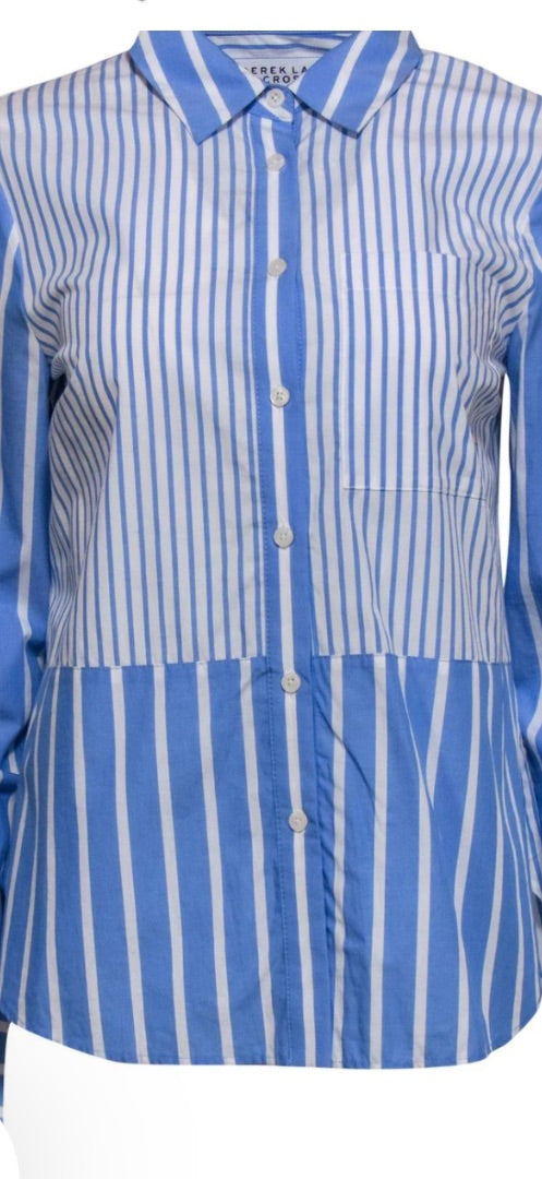 Derek Lam blue striped shirt, Size small