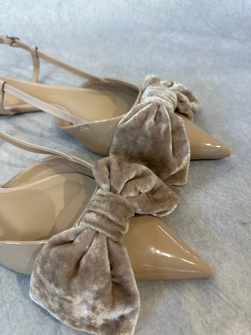zara beige bow knot flats, Size 39