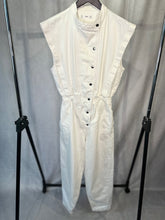 Load image into Gallery viewer, Mango White Denim jumpsuit, Size L
