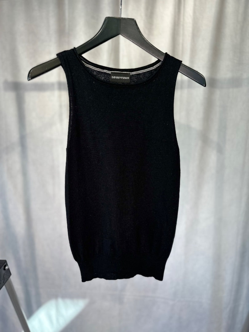 Emporio Armani Black cashmere vest, Size 44