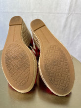 Load image into Gallery viewer, Tommy Hilfiger red raffia criss cross wedges, Size 38
