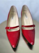 Load image into Gallery viewer, l k bennett red patent mary jane pumps, Size 38.5
