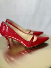 Load image into Gallery viewer, l k bennett red patent mary jane pumps, Size 38.5
