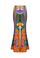 Load image into Gallery viewer, Alberta Ferretti Multicoloured Silk patterned flares, Size UK12
