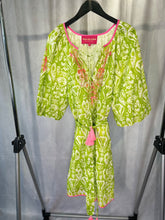 Load image into Gallery viewer, place du soleil green embellished summer dress, Size medium
