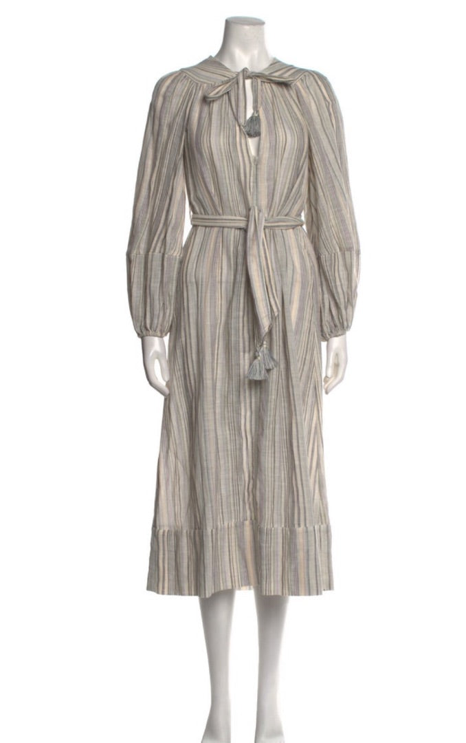 Zimmermann Ecru striped midi dress, Size 3