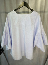 Load image into Gallery viewer, uterque blue fine striped cotton top, Size medium
