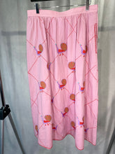 Load image into Gallery viewer, nimo with love pink peacock design midi skirt, Size medium
