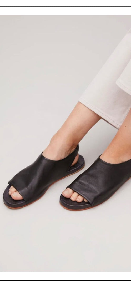 COS Black Leather sling back flats, Size 39