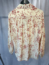 Load image into Gallery viewer, jigsaw beige scribble print silk shirt, Size 10
