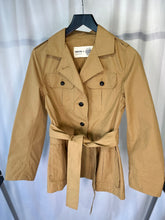 Load image into Gallery viewer, Homespun Khaki Belted utility jacket, Size S
