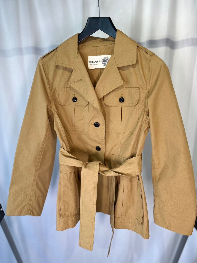 Homespun Khaki Belted utility jacket, Size S