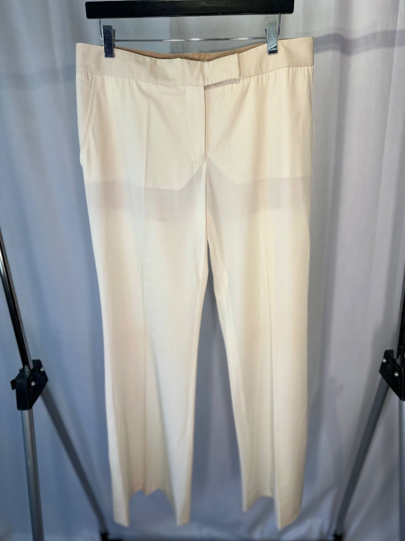 stella mccartney cream wool wide leg pants, Size 44