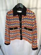 Load image into Gallery viewer, Zara Multicoloured Nubby tweed jacket, Size M
