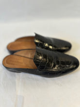 Load image into Gallery viewer, whistles black mock croc mules, Size 39
