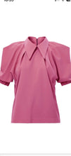 Load image into Gallery viewer, Julia Allert dusky pink puff sleeve blouse, Size medium
