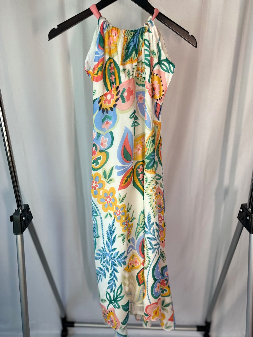 otto d ame multicoloured floral halter neck dress, Size 12