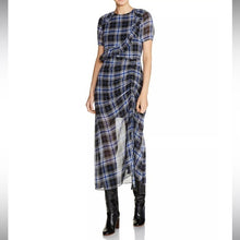 Load image into Gallery viewer, maje navy plaid chiffon dress, Size 1

