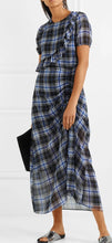 Load image into Gallery viewer, maje navy plaid chiffon dress, Size 1
