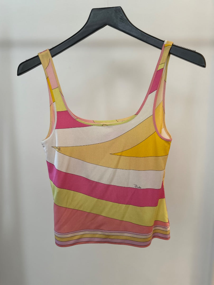 Emilio Pucci multicoloured vintage vest top, Size 8