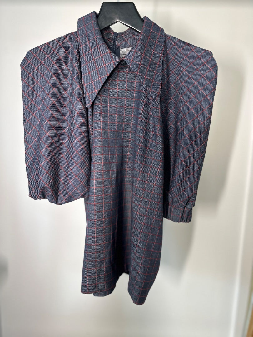 Julia Allert Blue Check top, Size S