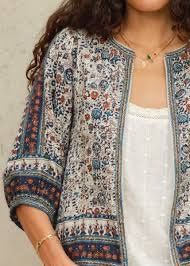 MABE Blue Block print jacket, Size M