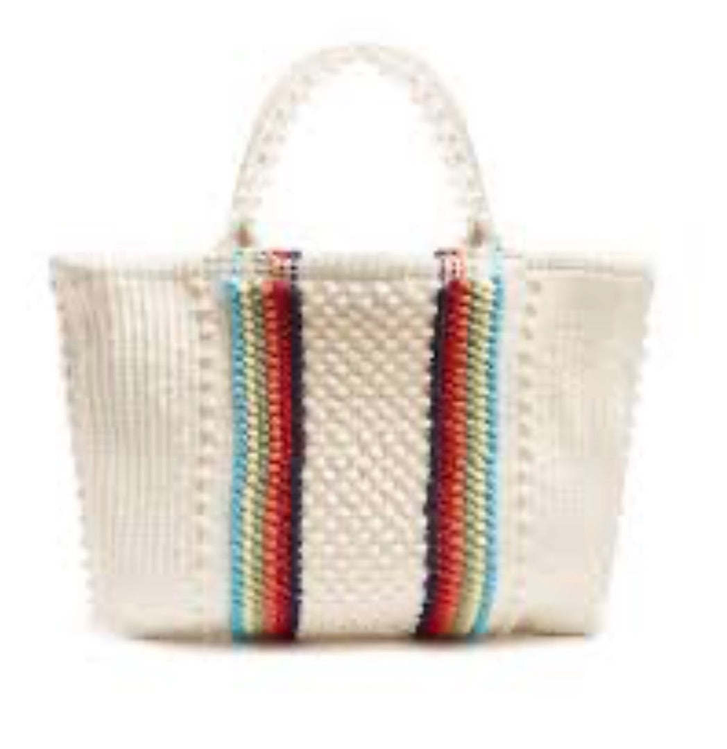 Antonello Teddes Ecru chelu Woven restored tote, Size Medium